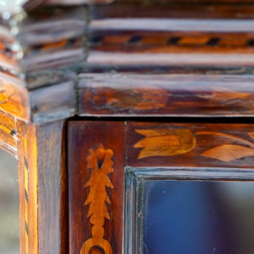 LATE 18TH EARLY 19TH CENTURY DUTCH FLORAL MARQUETRY GLAZED DISPLAY CABINET - ADDITIONAL PHOTO 15