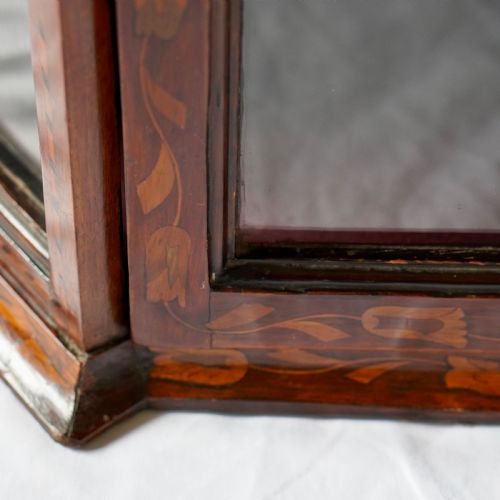 LATE 18TH EARLY 19TH CENTURY DUTCH FLORAL MARQUETRY GLAZED DISPLAY CABINET - ADDITIONAL PHOTO 20