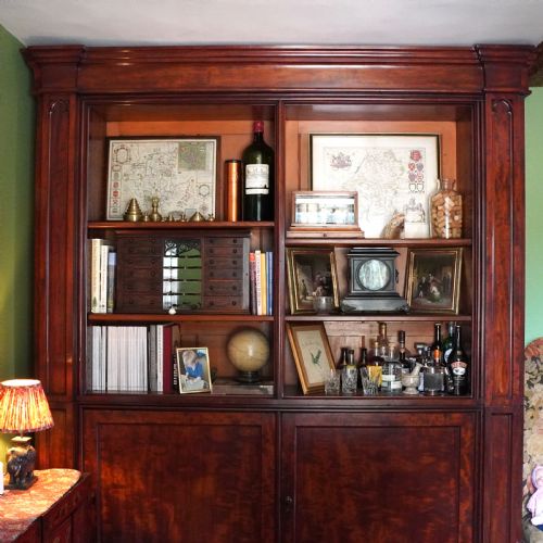 VICTORIAN GOTHIC REVIVAL MAHOGANY LIBRARY BOOKCASE - ADDITIONAL PHOTO 1