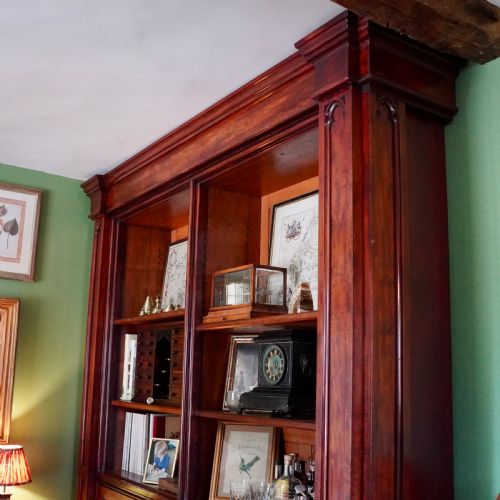 VICTORIAN GOTHIC REVIVAL MAHOGANY LIBRARY BOOKCASE - ADDITIONAL PHOTO 11