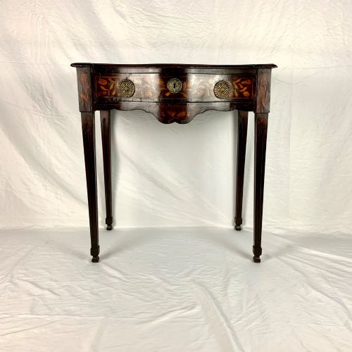DUTCH WALNUT MARQUETRY SERPENTINE SIDE TABLE C1750 ANTIQUE 18TH CENTURY - ADDITIONAL PHOTO 1