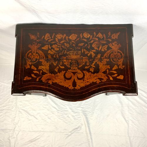 DUTCH WALNUT MARQUETRY SERPENTINE SIDE TABLE C1750 ANTIQUE 18TH CENTURY - ADDITIONAL PHOTO 2