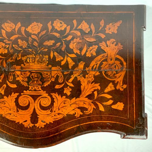 DUTCH WALNUT MARQUETRY SERPENTINE SIDE TABLE C1750 ANTIQUE 18TH CENTURY - ADDITIONAL PHOTO 4