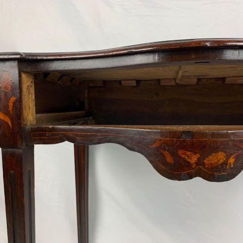 DUTCH WALNUT MARQUETRY SERPENTINE SIDE TABLE C1750 ANTIQUE 18TH CENTURY - ADDITIONAL PHOTO 12