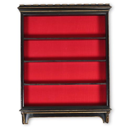VICTORIAN GOTHIC REVIVAL EBONISED WALL BOOKCASE ATTRIBUTED TO GEORGE EDMUND STREET