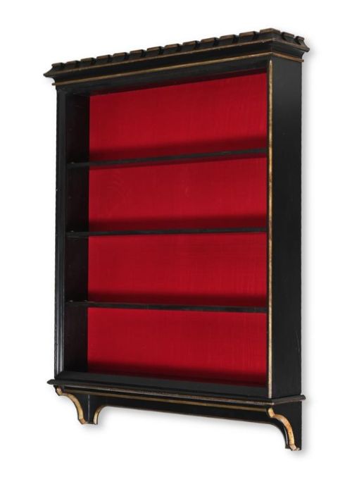 VICTORIAN GOTHIC REVIVAL EBONISED WALL BOOKCASE ATTRIBUTED TO GEORGE EDMUND STREET - ADDITIONAL PHOTO 1