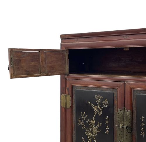 CHINESE QING DYNASTY RED BLACK LACQUER CABINET FUJIAN LATE 19TH CENTURY - ADDITIONAL PHOTO 8