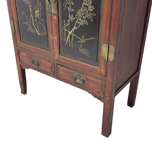 CHINESE QING DYNASTY RED BLACK LACQUER CABINET FUJIAN LATE 19TH CENTURY - ADDITIONAL PHOTO 9