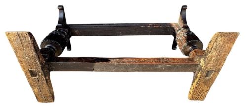 17TH CENTURY OAK ELM REFECTORY TABLE WITH SINGLE PLANK ELM TOP - ADDITIONAL PHOTO 7