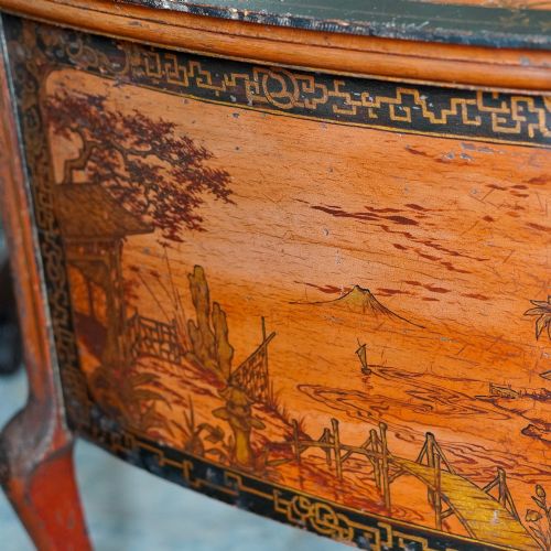 LATE 19TH CENTURY CHINOISERIE LACQUERED KIDNEYSHAPED DRESSING TABLE - ADDITIONAL PHOTO 8