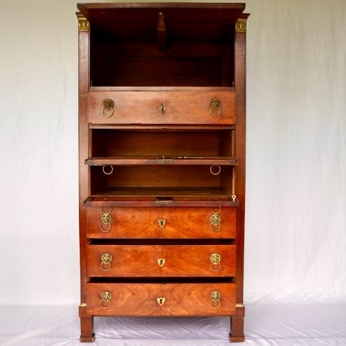 19TH CENTURY FRENCH EMPIRE WALNUT SECRETARY SECRTAIRE CABINET