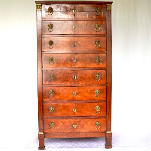19TH CENTURY FRENCH EMPIRE WALNUT SECRETARY SECRTAIRE CABINET - ADDITIONAL PHOTO 1