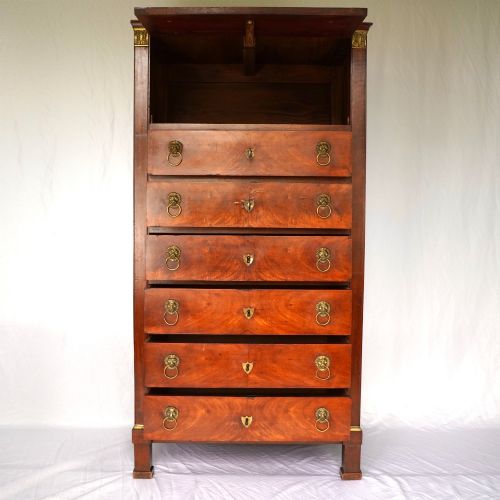 19TH CENTURY FRENCH EMPIRE WALNUT SECRETARY SECRTAIRE CABINET - ADDITIONAL PHOTO 2