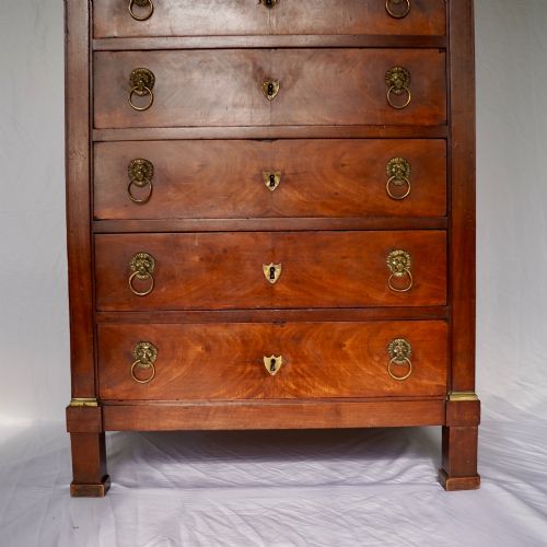 19TH CENTURY FRENCH EMPIRE WALNUT SECRETARY SECRTAIRE CABINET - ADDITIONAL PHOTO 9