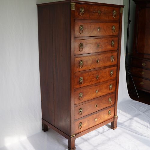 19TH CENTURY FRENCH EMPIRE WALNUT SECRETARY SECRTAIRE CABINET - ADDITIONAL PHOTO 11