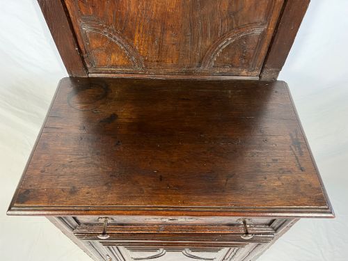 18TH CENTURY FRENCH PROVINCIAL CHESTNUT LAVABO CABINET WITH ORIGINAL PEWTER CISTERN BASIN - ADDITIONAL PHOTO 1