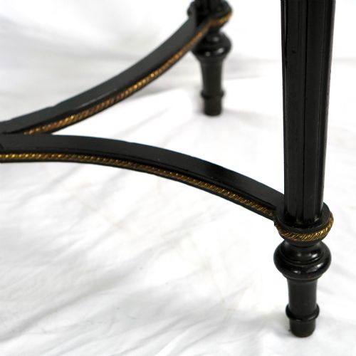 FRENCH NAPOLEON III EBONISED JARDINIRE STAND WITH PAINTED PORCELAIN PLAQUES - ADDITIONAL PHOTO 6