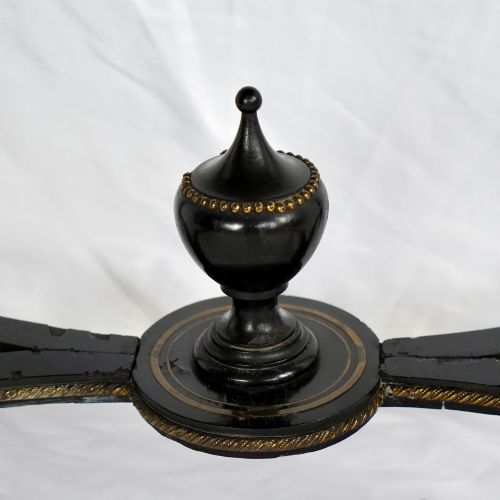 FRENCH NAPOLEON III EBONISED JARDINIRE STAND WITH PAINTED PORCELAIN PLAQUES - ADDITIONAL PHOTO 14