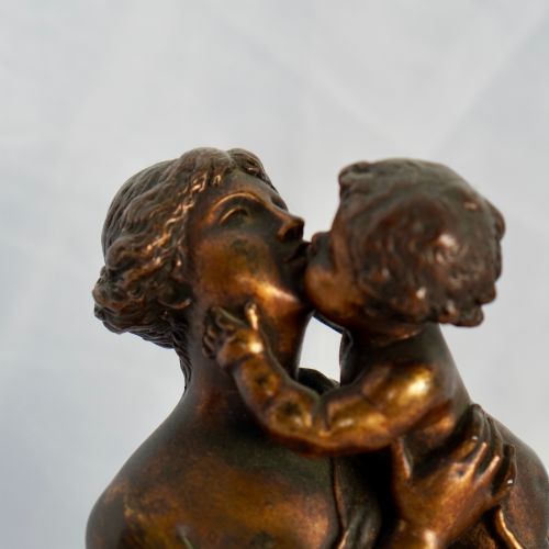VICTORIAN BRONZE FIGURE OF CLASSICAL MOTHER CHILD GRECIAN SCULPTURE GRAND TOUR - ADDITIONAL PHOTO 6