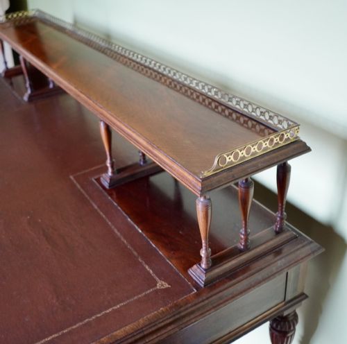 VICTORIAN COLLINSON LOCK ROSEWOOD WRITING TABLE DESK BRASS INLAID C1880 - ADDITIONAL PHOTO 12