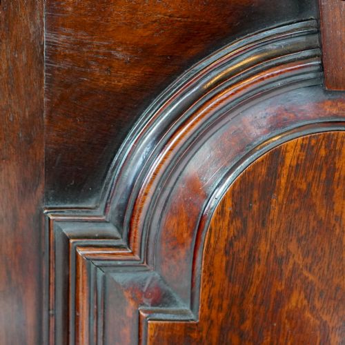 GEORGIAN MAHOGANY HANGING CORNER CUPBOARD WITH DRAWER KEYS C1800 - ADDITIONAL PHOTO 5