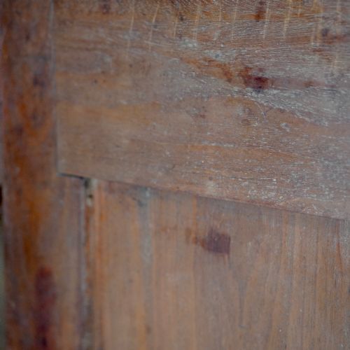 GEORGIAN MAHOGANY HANGING CORNER CUPBOARD WITH DRAWER KEYS C1800 - ADDITIONAL PHOTO 8