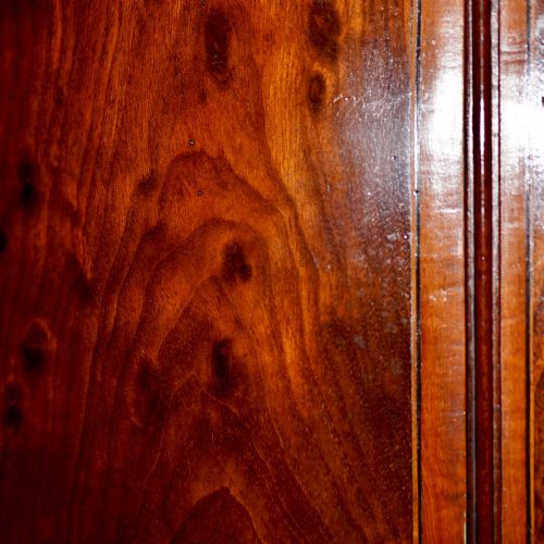 GEORGE III BOW FRONT HANGING CORNER CABINET PLUM PUDDING MAHOGANY C1780 - ADDITIONAL PHOTO 8