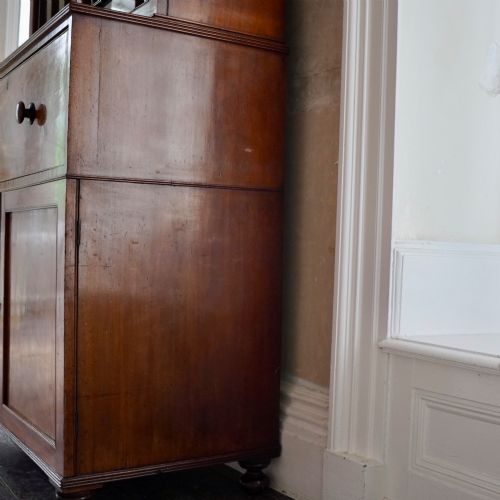 GEORGE IV FIGURED MAHOGANY SECRETAIRE BOOKCASE - ADDITIONAL PHOTO 5
