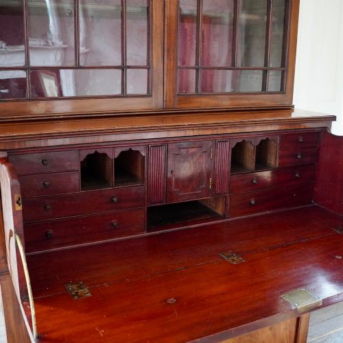 GEORGE IV FIGURED MAHOGANY SECRETAIRE BOOKCASE - ADDITIONAL PHOTO 11