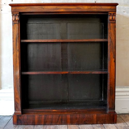 Regency William IV Rosewood Open Bookcase Adjustable Shelves C.1835