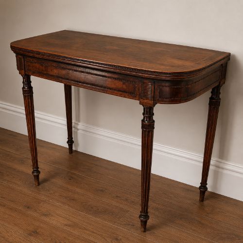 Regency Rosewood Fold Over Card Table Burr Yew Crossbanded Games Table C1815