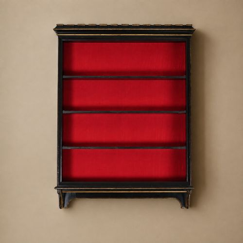 Victorian Gothic Revival Ebonised Wall Bookcase Attributed to George Edmund Street