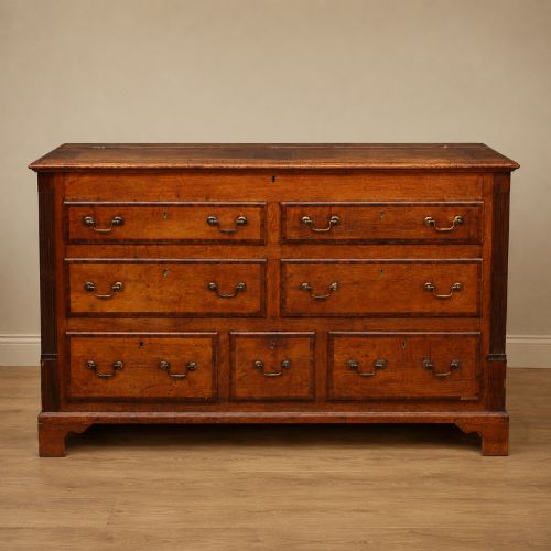 Georgian Oak & Mahogany Crossbanded Lancashire Mule Chest C.1800