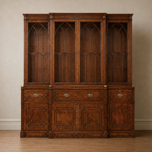 Large George IV Mahogany Breakfront Library Bookcase in the Manner of Gillows, C1820