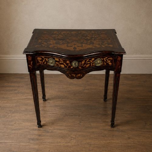 Dutch Walnut Marquetry Serpentine Side Table C1750 Antique 18th Century