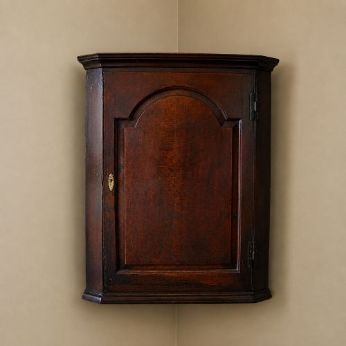 George III Oak Wall Hanging Corner Cupboard C.1780