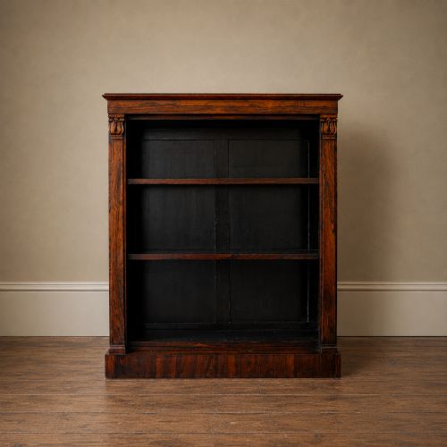 Regency William IV Rosewood Open Bookcase Adjustable Shelves C.1835