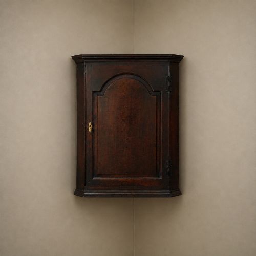 George III Oak Wall Hanging Corner Cupboard C.1780