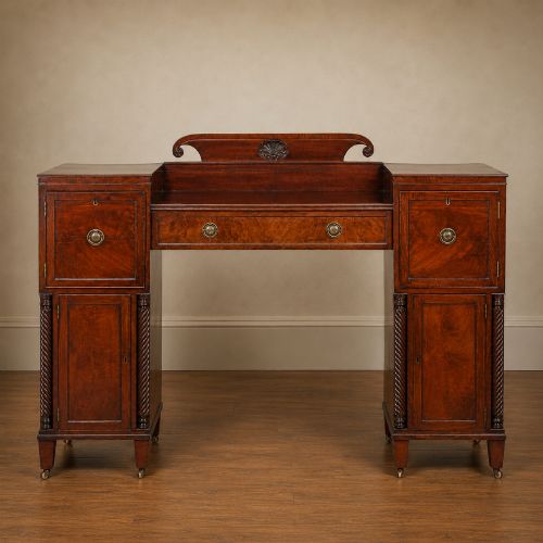 Regency Mahogany Pedestal Sideboard Figured Mahogany C.1820