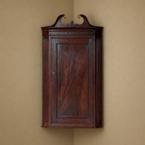 Georgian Whitehaven Mahogany Hanging Corner Cupboard C.1800