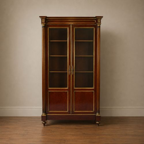 French Directoire Style Mahogany Glazed Display/ Vitrine Cabinet