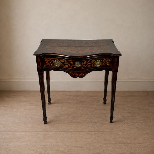 Dutch Walnut Marquetry Serpentine Side Table C1750 Antique 18th Century