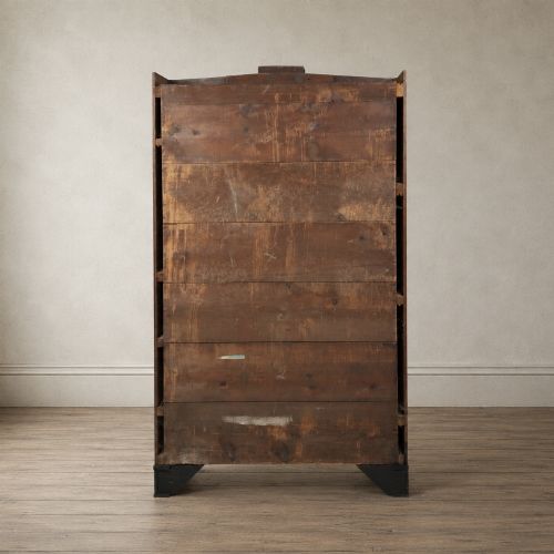 fig 3. A nineteenth-century French Empire style rosewood open bookcase featuring brass mounts and adjustable shelves above vertical dividers.