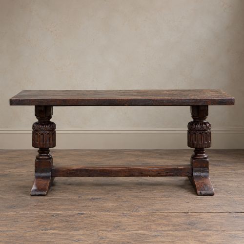 17th Century Oak & Single Plank Elm Refectory Table