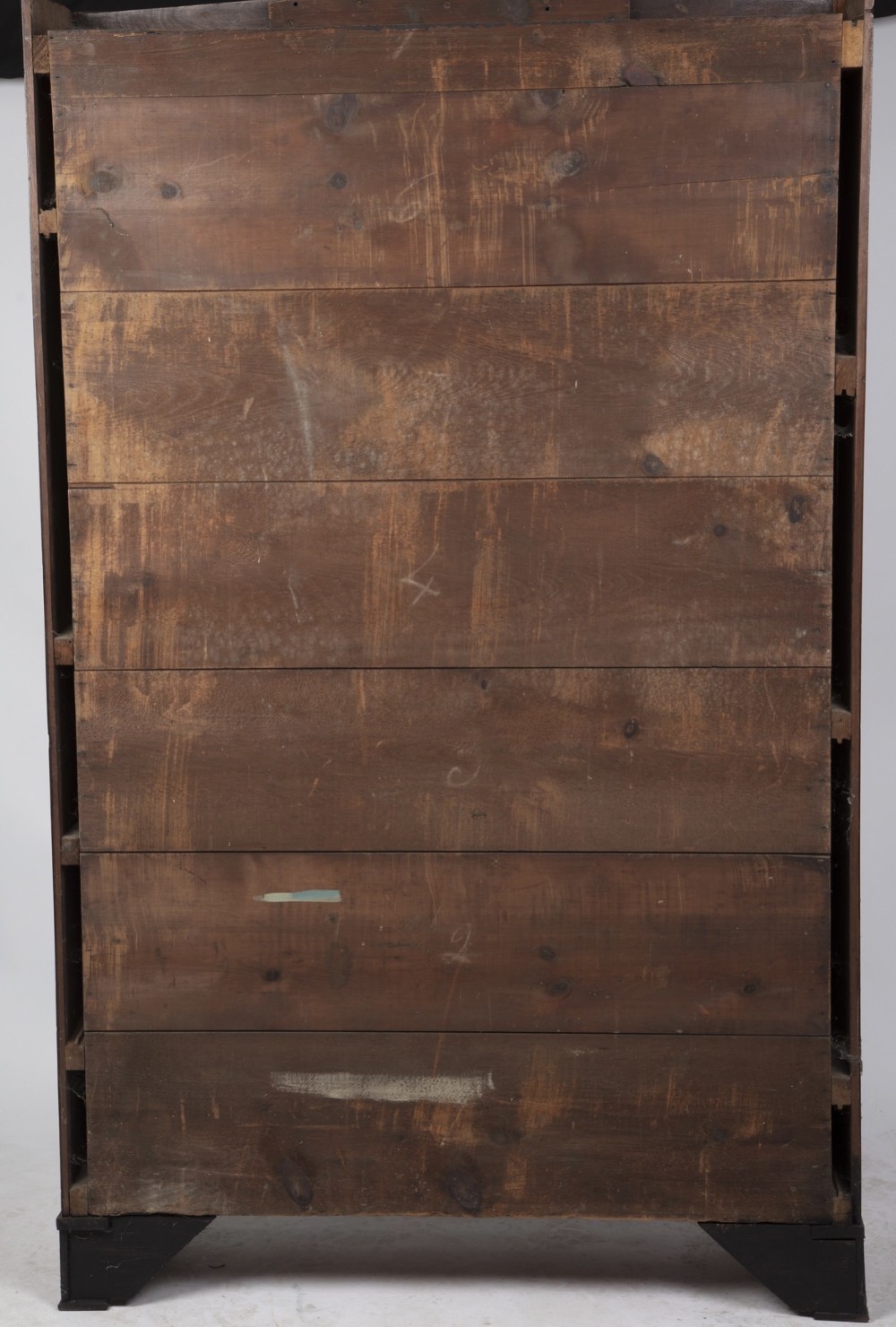 A nineteenth-century French Empire style rosewood open bookcase featuring brass mounts and adjustable shelves above vertical dividers. View X