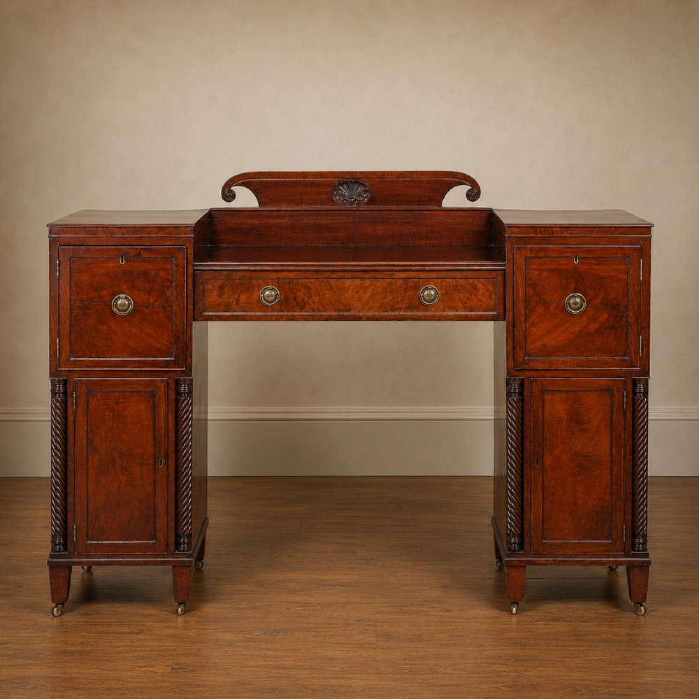 Regency Mahogany Pedestal Sideboard Figured Mahogany c.1820