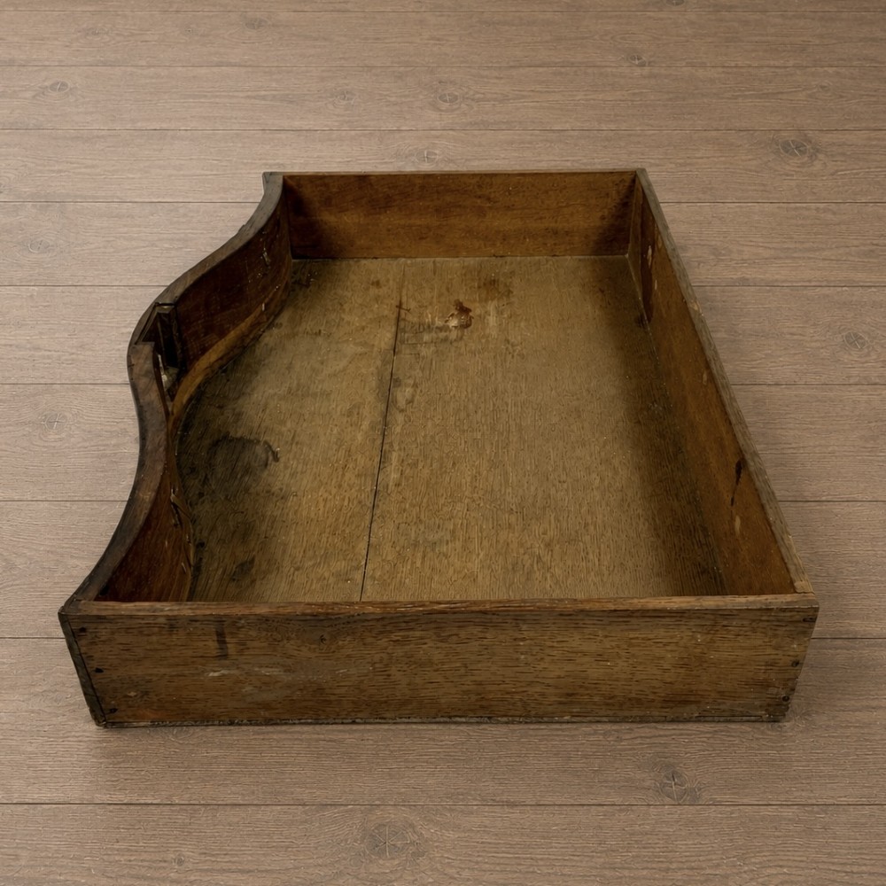 An 18th-century Dutch walnut side table featuring a serpentine front, floral marquetry inlay, a single drawer, and four square tapered legs. View VIII