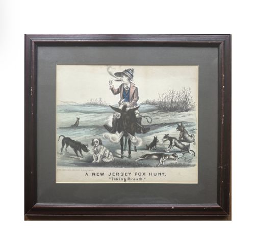 Thomas Worth (1834 1917) Lithograph, ‘A New Jersey Fox Hunt. Taking Breath’, Lipschitz & Son C,1876