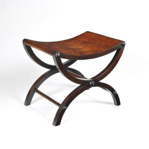 a fine george iii period mahogany x framed stool - CATEGORY: ANTIQUE STOOLS - DATED GEORGIAN