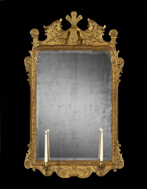 A George I Period Carved and Gilt Gesso Mirror